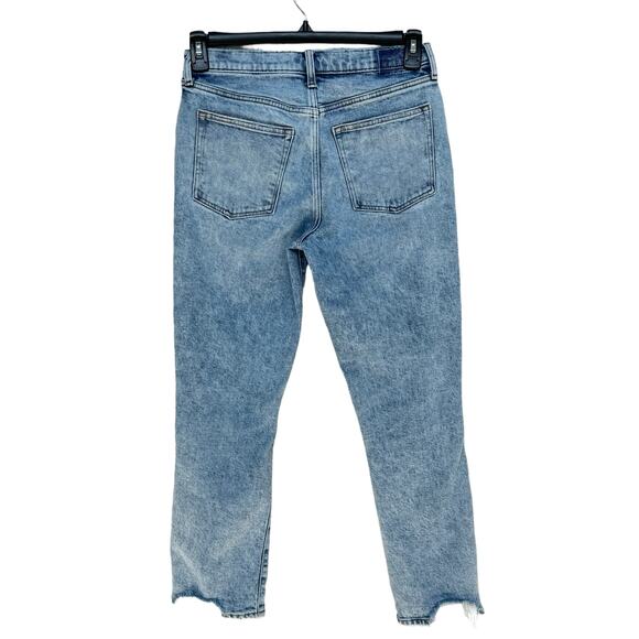 Abercrombie & Fitch 27/4R Boyfriend Jeans Mid-Rise Distressed Frayed Hems Blue - Picture 5 of 10